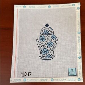 Blue and White Needlepoint Canvas